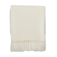 thumbnail image 1 of Fennco Styles Classic Waffle Weave Tassel Trim Throw - 50"x60" (Ivory), 1 of 2