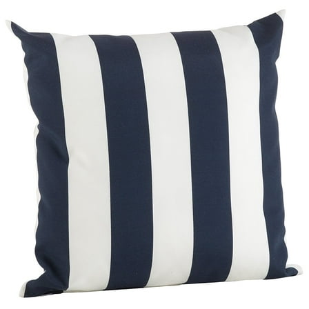 Fennco Styles Classic Wide Striped Poly Filled Throw Pillow 17" W x 17" L - Blue Accent Cushion for Home, Indoor Outdoor, Couch, Bedroom and Office Décor