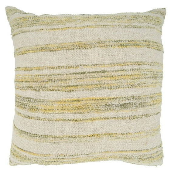 Fennco Styles Classic Woven Striped Cotton Throw Pillow 22"W x 22"L - Yellow Cushion for Home, Couch, Bedroom, Living Room and Office Décor