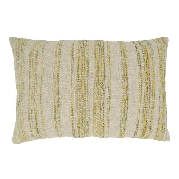 Fennco Styles Classic Woven Striped Cotton Throw Pillow Cover 16"W x 24"L - Yellow Cushion Case for Home, Couch, Bedroom, Living Room and Office Décor