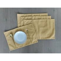 Fennco Styles Classic Woven Textile Decorative 12 x 18 Inch Table Placemats, Set of 4 - Mustard