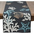 thumbnail image 1 of Fennco Styles Coastal Collection Sea Life Embroidered Table Runner 16 x 70 Inch - Navy Blue Table Cover for Everyday Use, Family Gathering, Banquets and Special Occasion, 1 of 4