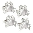 thumbnail image 1 of Fennco Styles Coastal Crab Metal Napkin Rings, Set of 4 - Silver Napkin Holders for Home Décor, Dining Table, Banquets, Family Gathering and Special Occasions, 1 of 15