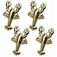 thumbnail image 1 of Fennco Styles Coastal Lobster Metal Napkin Rings, Set of 4 - Gold Napkin Holders for Home Décor, Nautical Themed, Dining Table, Banquets and Special Occasions, 1 of 4