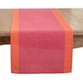 thumbnail image 1 of Fennco Styles Color Block Design Linen Blend Table Runner 16" W x 72" L - Fuchsia Band Border Table Cover for Home, Dining Table Décor, Holidays, Banquets, and Special Occasions, 1 of 2