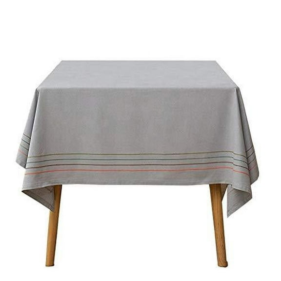 Fennco Styles Colorful Striped Tassel Cotton Woven Tablecloth