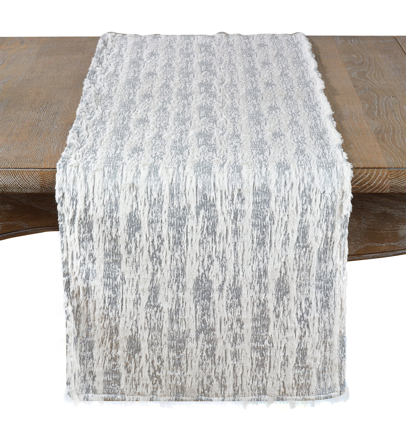 Table Fur Rug Fennco Styles Contemporary Brushed Foil Faux Fur Table Runner 16 x 72 ...