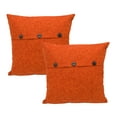 thumbnail image 1 of Fennco Styles Contemporary Solid Color 3-Button Decorative 18" Throw Pillow (Orange, Case Only-2 Pack), 1 of 2