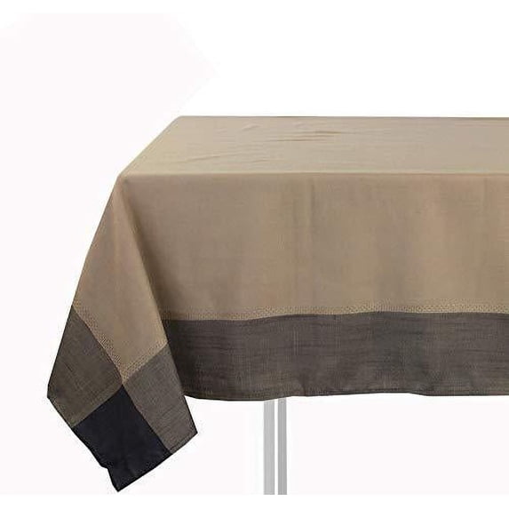 Fennco Styles Contemporary Solid Color Border Design Tablecloth