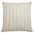 thumbnail image 1 of Fennco Styles Cottage Stripe Patched Fringe 22 x 22 Inch Throw Pillow Case â€“ Ivory Throw Pillow Case, 1 of 4