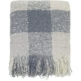 thumbnail image 1 of Fennco Styles Cozy Faux Mohair Plaid Fringed Soft Warm Throw Blanket, 1 of 9