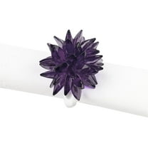 Fennco Styles Crystal Design Collection Napkin Rings - Set of 4 (Dark Purple)