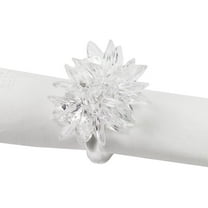 Fennco Styles Crystal Design Collection Napkin Rings - Set of 4 (White)