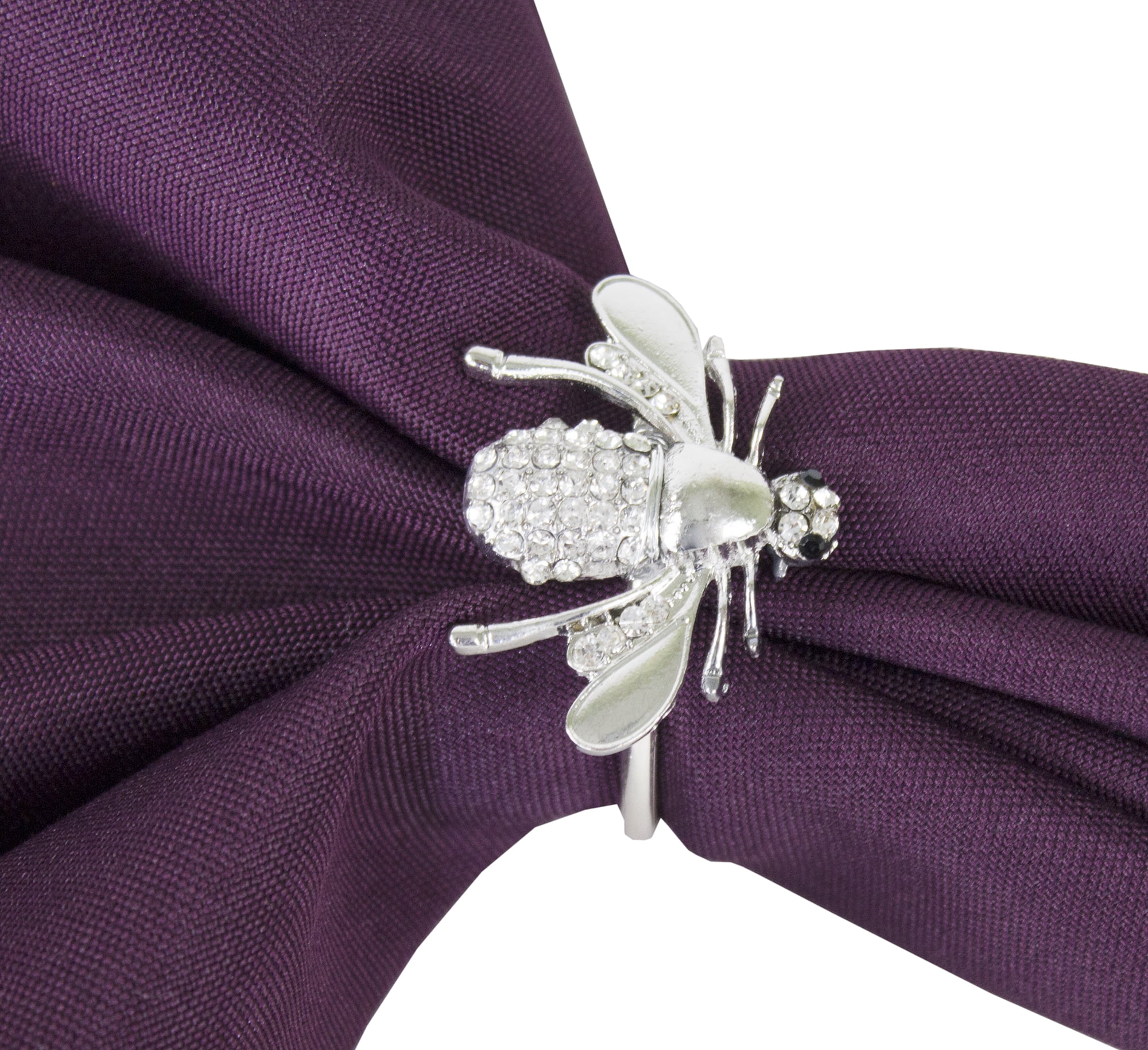 Fennco Styles Decorative Bejeweled Bumble Bee Design Metal Napkin Rings ...