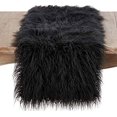thumbnail image 1 of Fennco Styles Decorative Faux Mongolian Fur Runner (Black, 16"x72" Oblong), 1 of 2