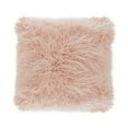 thumbnail image 1 of Fennco Styles Decorative Faux Mongolian Fur Throw Pillow (Rose, 18"x18"), 1 of 2