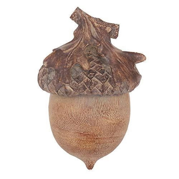Fennco Styles Decorative Rustic Resin Acorn 5" H Sculpted - Tabletop Small Natural Acorn for Christmas, Holiday, Home, Desk, Mantel and Office Dcor