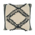 thumbnail image 1 of Fennco Styles Diamond Fringe Woven Cotton Decorative Throw Pillow 20" W x 20" L - Grey Textured Cushion for Home, Couch, Living Room, Bedroom, Office and Holiday Décor (Pillow Cover), 1 of 3