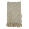 thumbnail image 1 of Fennco Styles Diamond Pleats Knit Modern Tassel 50 x 60 Inch Throw, 1 of 7