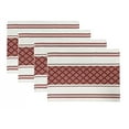 thumbnail image 1 of Fennco Styles Diamond Stitch Design Cotton Blend Placemats 14" W x 19", Set of 4 - Red Geometric Woven Table Mats for Boho Décor, Home, Dining Table, Banquets, Family Gatherings and Special Occasion, 1 of 6