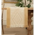thumbnail image 1 of Fennco Styles Diamond Weave Fringe Cotton Blend Table Runner 14" W x 72" L - Mustard Geometric Rectangular Table Cover for Boho Décor, Dining Table, Banquets, Family Gatherings, 1 of 6