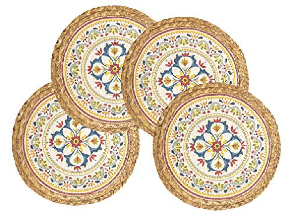 Multicolor - Handmade Water Hyacinth Placemat with Border from Assam (18 x 13 in)