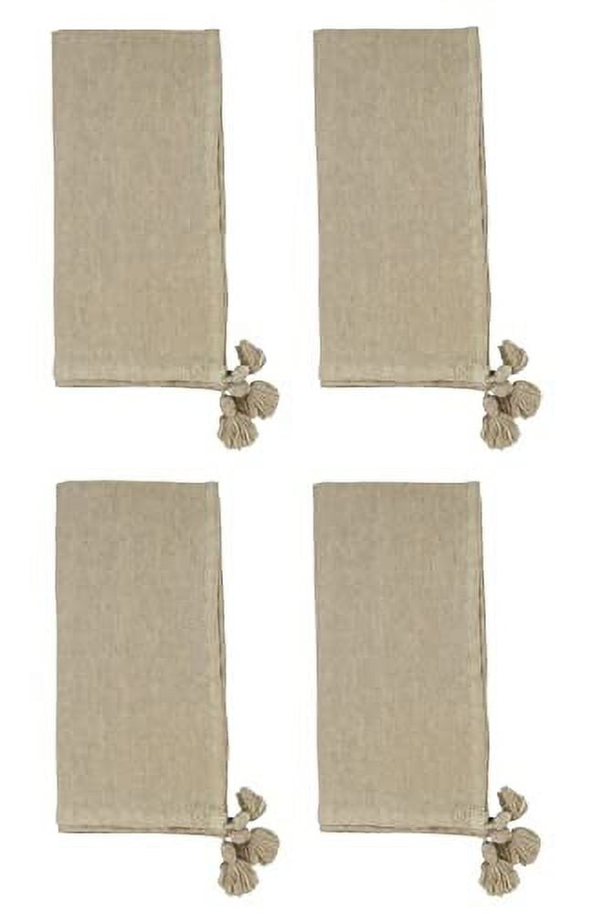 Fennco Styles Portatovaglioli In Iuta Classico - Set Da 4, Colore Naturale - 2