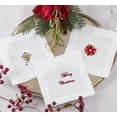 thumbnail image 1 of Fennco Styles Embroidered Candy Cane Christmas Cocktail Napkins 6" W x 6" L, Set of 4 - White Cloth Coasters for Dining Table, Family Gatherings, Holidays, Banquets & Home Décor, 1 of 1