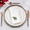 thumbnail image 1 of Fennco Styles Embroidered Christmas Tree Whip Stitch Cloth Napkins 18" W x 18" L, Set of 4 - White Holiday Cotton Dinner Napkins for Winter Festivals, Christmas, Banquets, and Special Events, 1 of 4