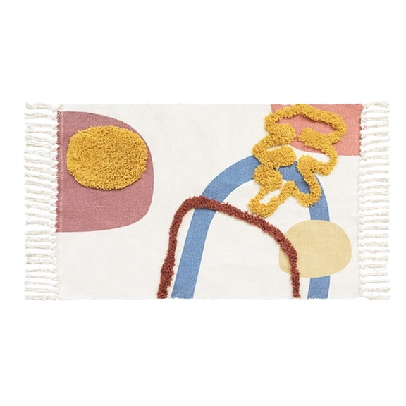 Fennco Styles Embroidered Colorful Fringe Tassel Area Rug 24 x 35 inch Small Rug