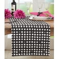 thumbnail image 1 of Fennco Styles Embroidered Crossses Design Cotton Table Runner 16" W x 72" L - Black Textured Woven Table Cover for Everyday Use, Dining Room, Banquets, Family Gatherings, Holidays and Home Décor, 1 of 1