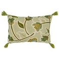 thumbnail image 1 of Fennco Styles Embroidered Floral with Tassel 100% Cotton Decorative Throw Pillow, 1 of 6