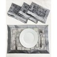 thumbnail image 1 of Fennco Styles Embroidered Geometric Sheer Placemats 13" W x 19" L, Set of 4 - Silver Table Mats for Home, Dining Room, Banquets, Christmas and Special Events, 1 of 4