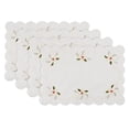 thumbnail image 1 of Fennco Styles Embroidered Holly & Ribbon Design Holiday Placemats 14" W x 20" L, Set of 4 - White Table Mats for Christmas, Winter Holidays, Home Décor, Banquet, Family Gathering, Special Occasion, 1 of 4