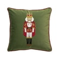 thumbnail image 1 of Fennco Styles Embroidered Sequin Nutcracker Velvet Throw Pillow Cover 18" W x 18" L - Green Festive Cushion Case for Home, Christmas, Winter Holidays Décor, and Special Occasions, 1 of 6