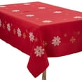 thumbnail image 1 of Fennco Styles Embroidered Snowflake Christmas Tablecloth 70 x 70 Inch - Red Table Cover for Holiday Décor, Family Gathering, Special Events and Everyday Use, 1 of 3