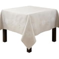 thumbnail image 1 of Fennco Styles Embroidered Snowflake Holiday Tablecloth 36" W X 36" L - Silver Square Table Cover for Home, Christmas Décor, and Weddings, 1 of 3