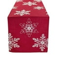 thumbnail image 1 of Fennco Styles Embroidered White Snowflake Christmas Table Runner 16 x 120 Inch - Red Table Cover for Holiday Décor, Dinner Party, Banquets and Special Occasion, 1 of 4