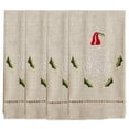 thumbnail image 1 of Fennco Styles Embroidered and Hemstitched Design Santa Linen-Poly Guest Towels 14 x 22 Inch, Set of 4, 1 of 2
