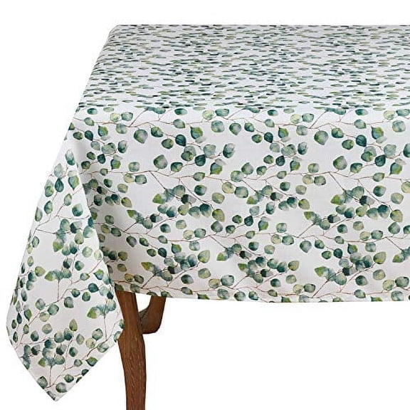 Fennco Styles Eucalipto Collection Eucalyptus Leaf 70 x 120 Inch Tablecloth - Leaf Table Cloth for Home, Banquets, Family Gathering, Special Event and Living Room Décor