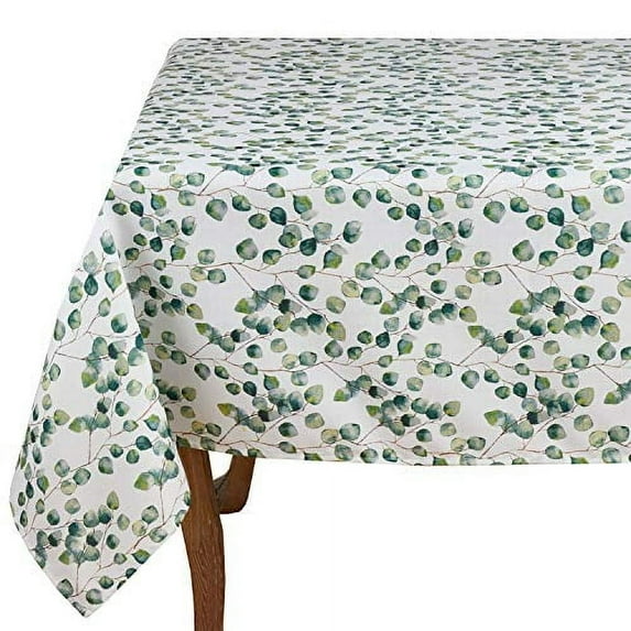 Fennco Styles Eucalipto Collection Eucalyptus Leaf 70 x 120 Inch Tablecloth - Leaf Table Cloth for Home, Banquets, Family Gathering, Special Event and Living Room Décor