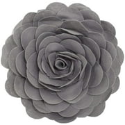 Fennco Styles Eva's Flower Garden Decorative Throw Pillow Case - 13 inch Round (Slate, 13" Case Only)