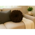 thumbnail image 1 of Fennco Styles Eva's Flower Garden Decorative Throw Pillow Case - 16 inches Round (Chocolate, 16" Case Only), 1 of 7