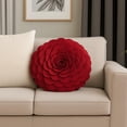 thumbnail image 1 of Fennco Styles Eva's Flower Garden Decorative Throw Pillow with Insert, 13 Inch Round (Red, 13" Case + Insert), 1 of 6