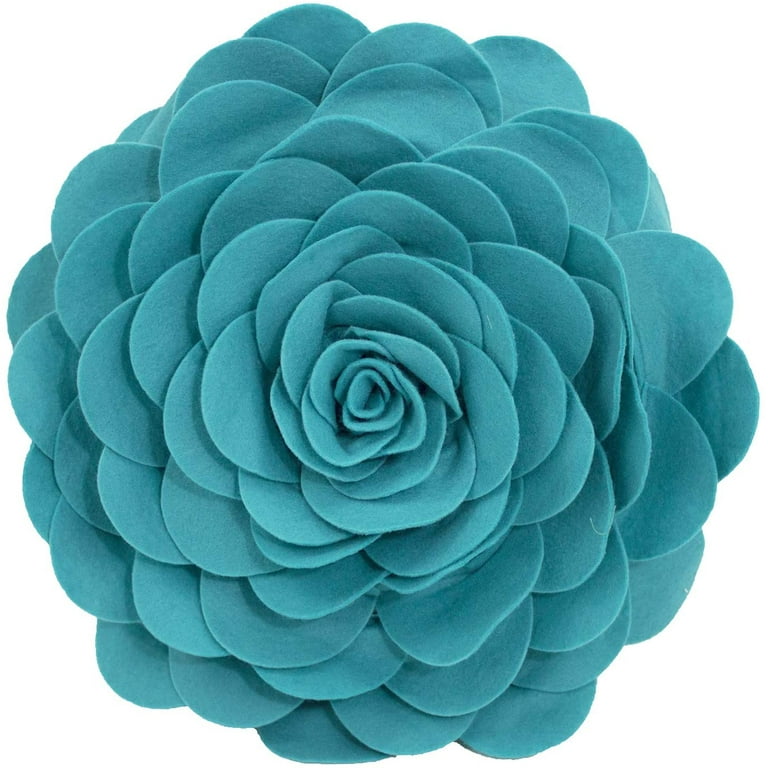 Round teal online throw pillow