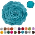 thumbnail image 1 of Fennco Styles Eva's Flower Garden Decorative Throw Pillow with Insert - 16 Inch Round (Teal, 16" Case + Insert), 1 of 7