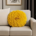 thumbnail image 1 of Fennco Styles Eva's Flower Garden Decorative Throw Pillow with Insert - 16 inches Round (Gold, 16" Case+Insert), 1 of 8