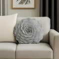 thumbnail image 1 of Fennco Styles Eva's Flower Garden Decorative Throw Pillow with Insert - 16 inches Round (Grey, 16" Case+Insert), 1 of 7