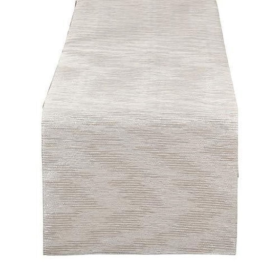 Fennco Styles Evelina Collection Contemporary Metallic Fused 14 x 108 Inch Table Runner – Silver Table Runner for Banquets, Family Gather, Special Events and Home Décor