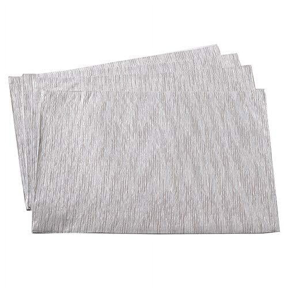 Silver Metallic Woven 14" x 20" Fabric Placemats, Set of 4